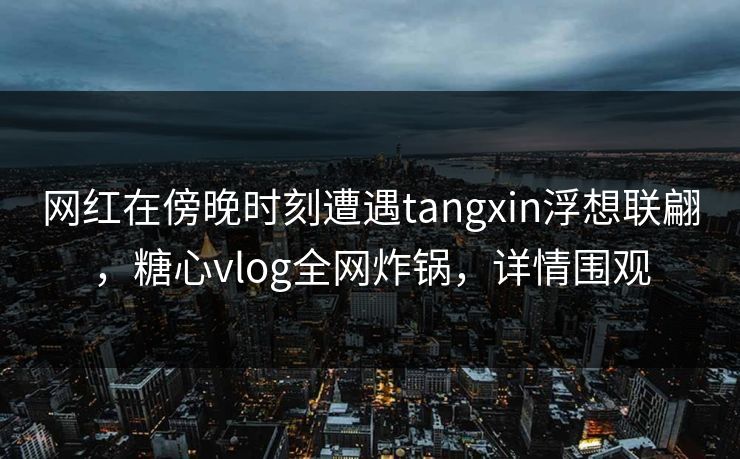 网红在傍晚时刻遭遇tangxin浮想联翩，糖心vlog全网炸锅，详情围观