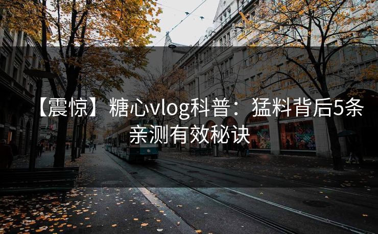 【震惊】糖心vlog科普：猛料背后5条亲测有效秘诀